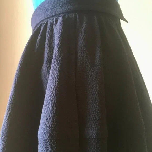 *Carven Turquoise Navy Blue Colorblock Fit and Flare Dress Size 2 Pockets - Picture 4 of 7